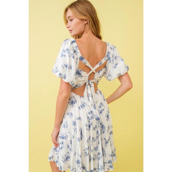 NEW BLUE B floral smocked mini in white - Picture 3 of 3